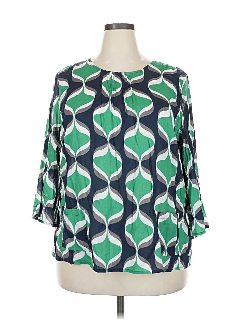 Pre-owned Boden 3/4 Sleeve Blouse In Green
