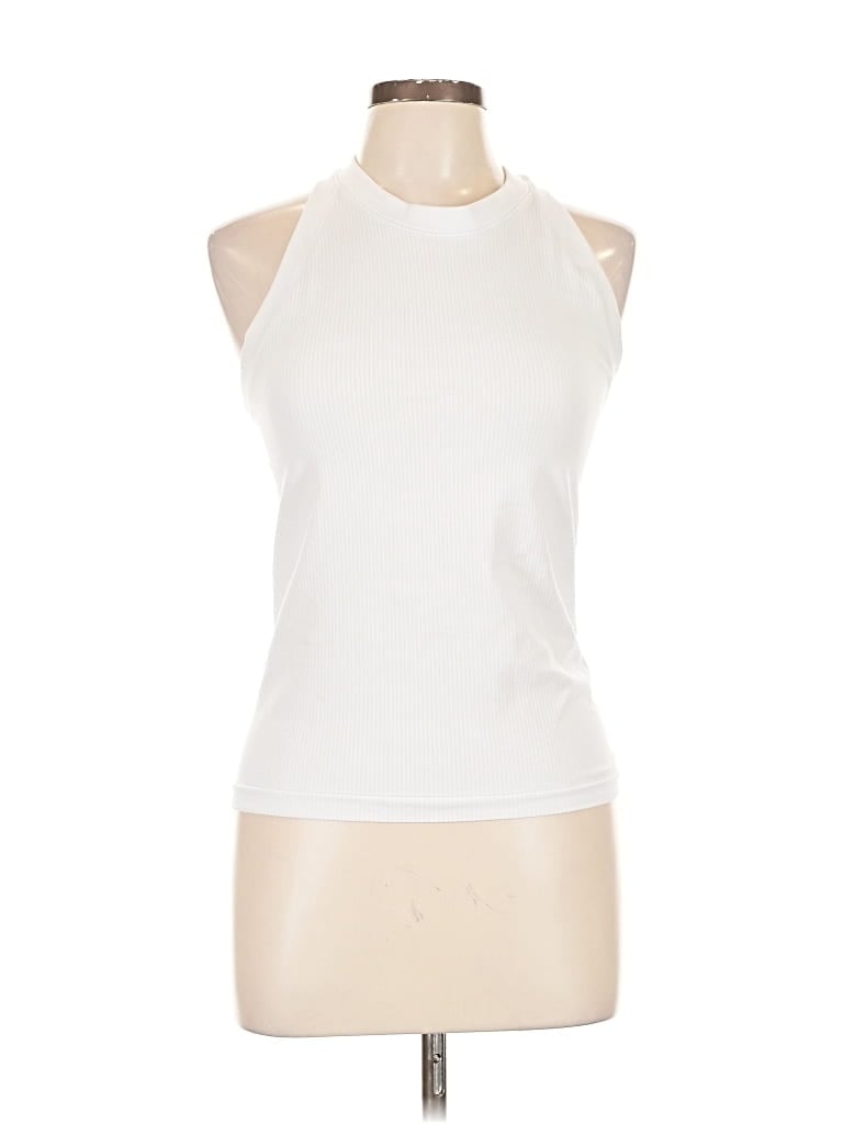 Pre-owned Athleta Sleeveless T-shirt In White