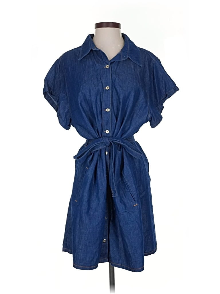 Pre-owned 7 For All Mankind Casual Dress In Blue