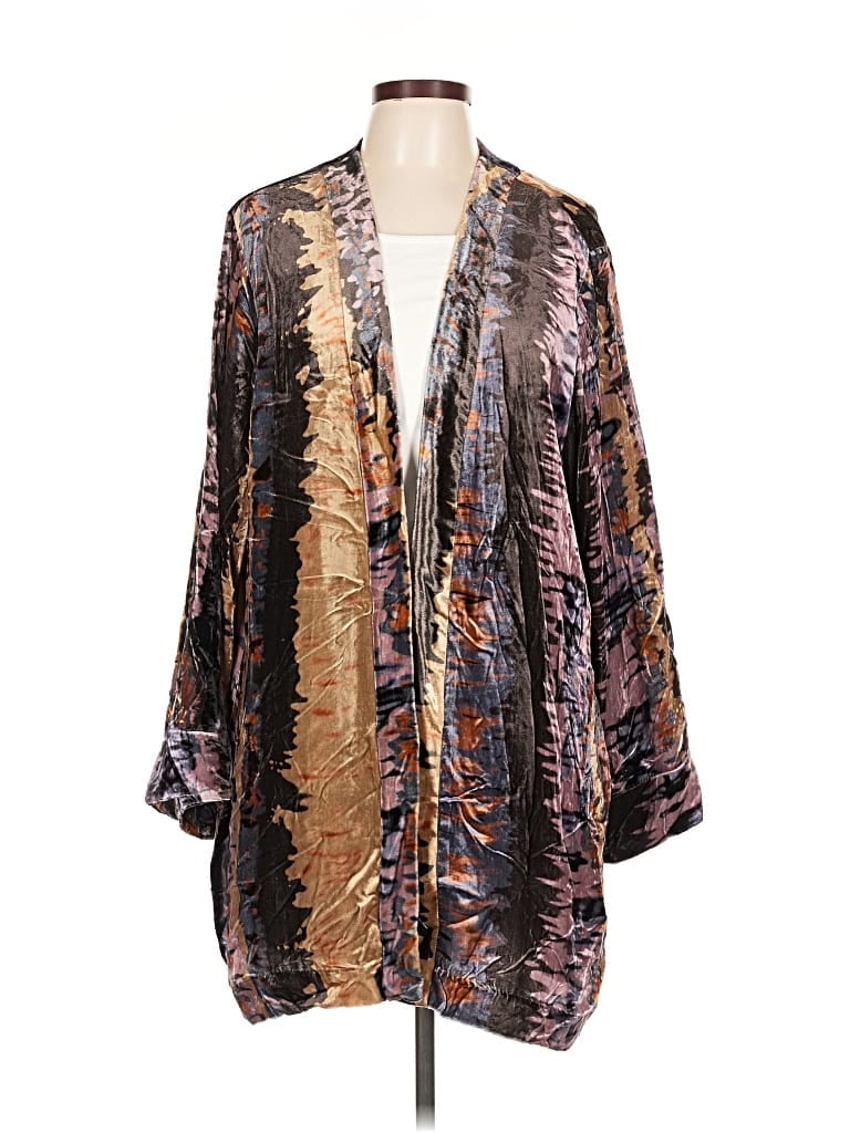 Pre-owned Johnny Was Cardigan Sweater In Gold