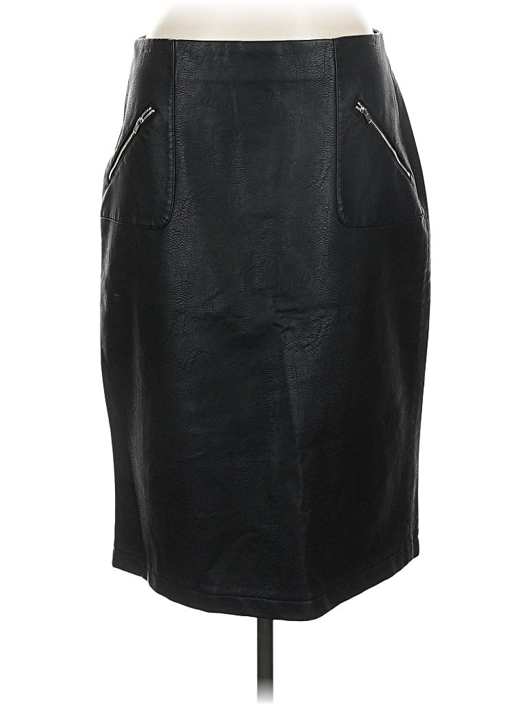 Pre-owned Black Tape_ Faux Leather Skirt In Black