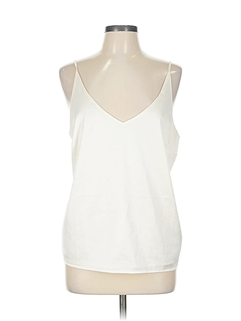 Pre-owned Unbranded Tank Top Ivory Plunge Neckline Tops In White