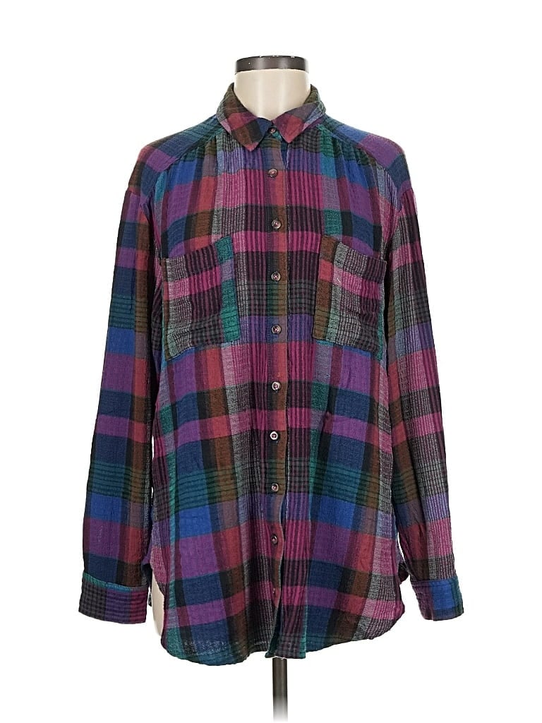 Pre-owned Pilcro Long Sleeve Button Down Shirt In Purple