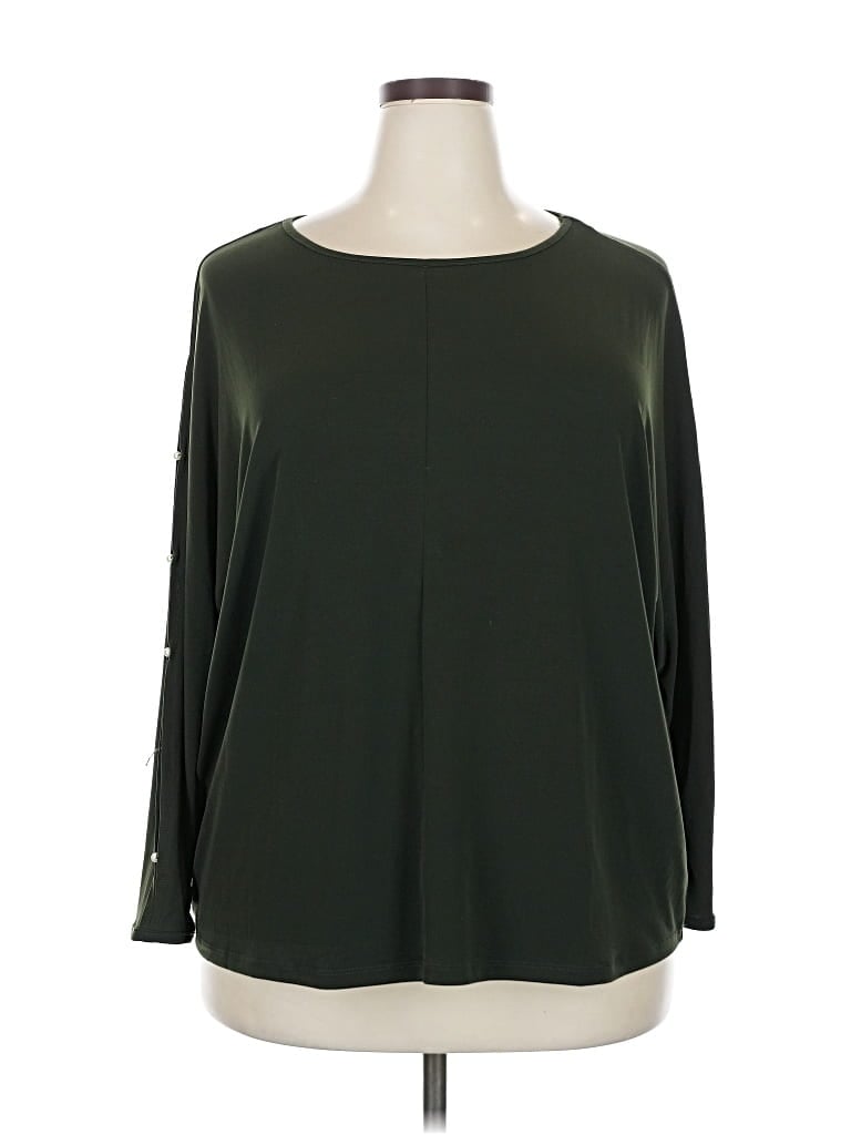 Pre-owned T Tahari Long Sleeve Blouse In Green