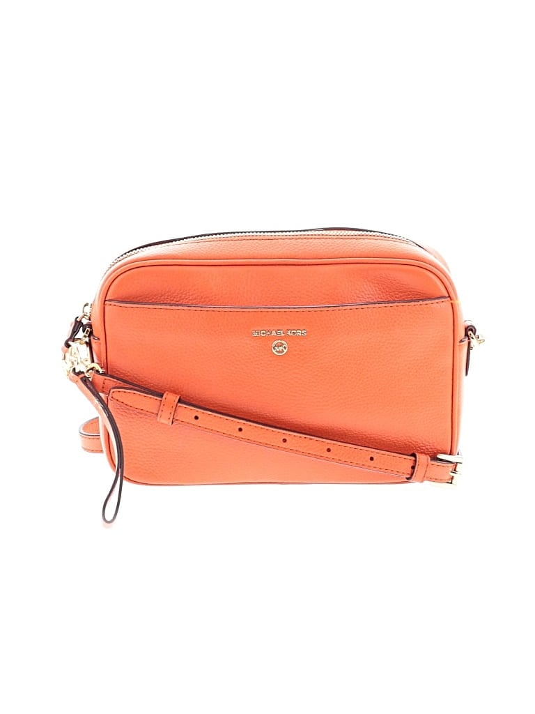 Pre-owned Michael Michael Kors Leather Crossbody Bag In Orange