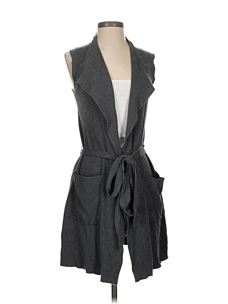 Pre-owned Adrienne Vittadini Cardigan Sweater In Gray