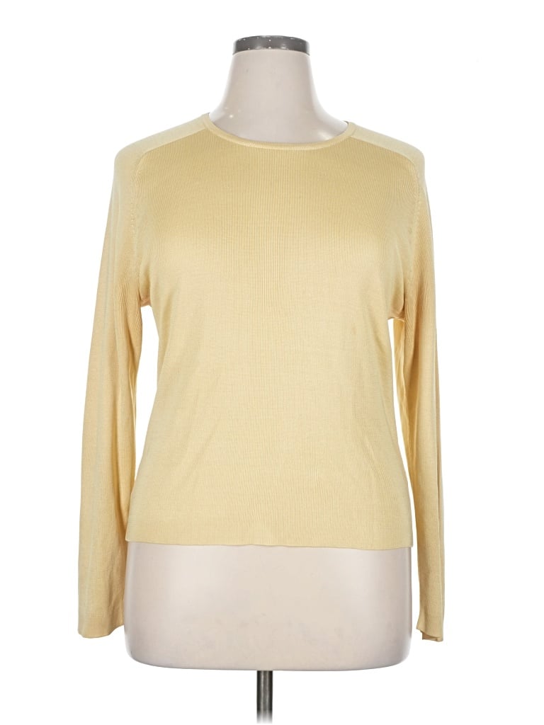 Pre-owned Ann Taylor Silk Pullover Sweater In Yellow