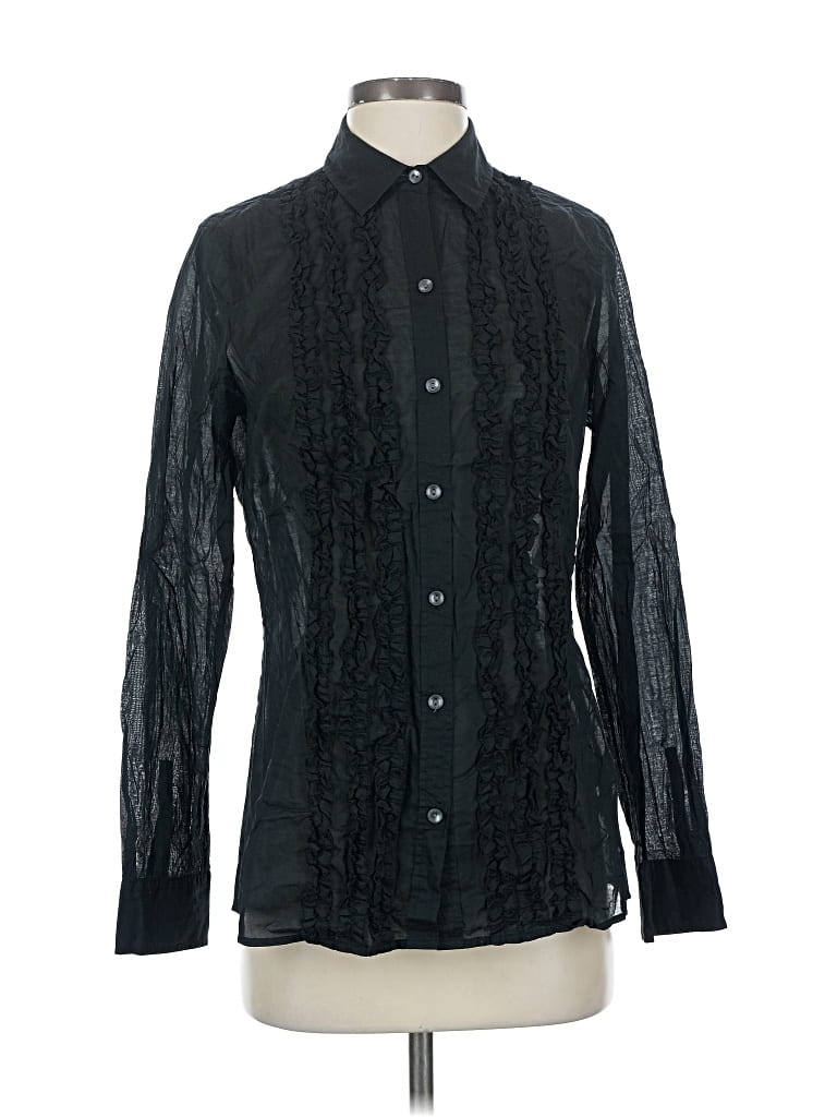 Pre-owned Banana Republic Long Sleeve Blouse In Black