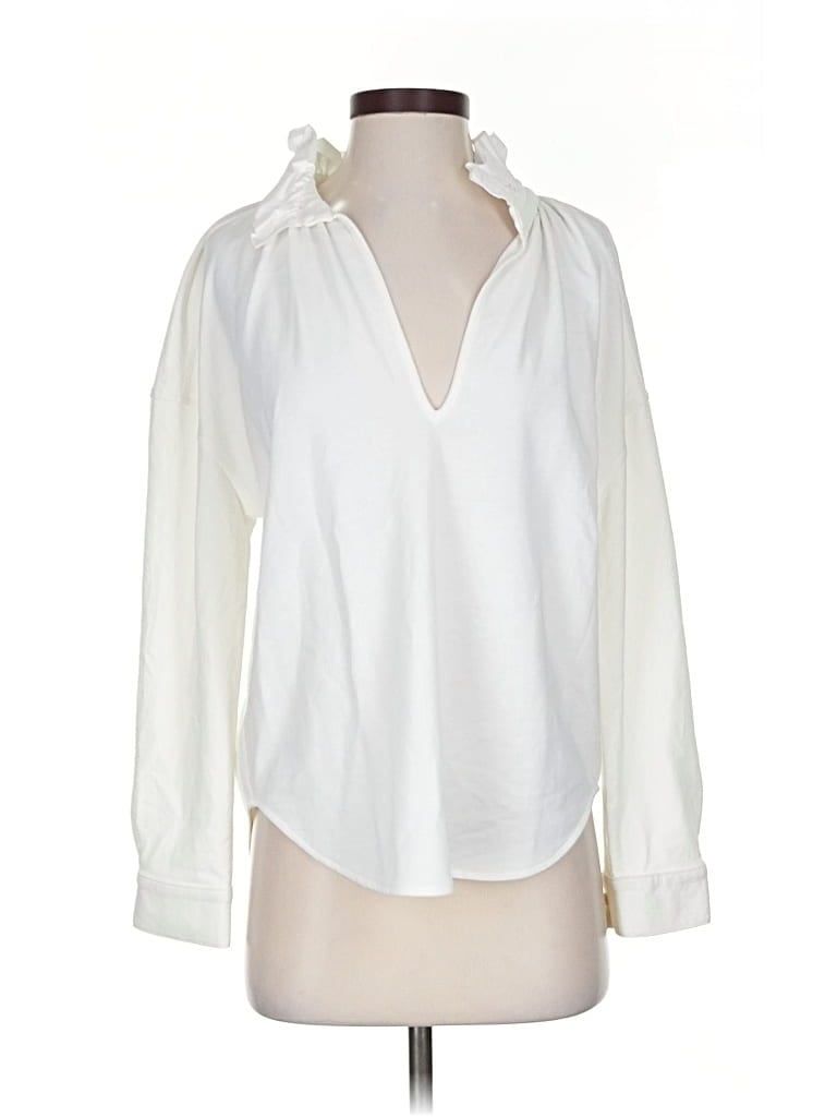 Pre-owned Sundays Long Sleeve Blouse In White