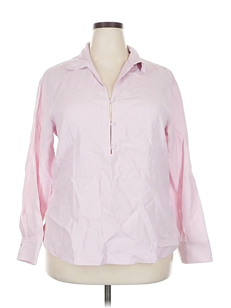 Pre-owned Massimo Dutti Long Sleeve Blouse In Pink