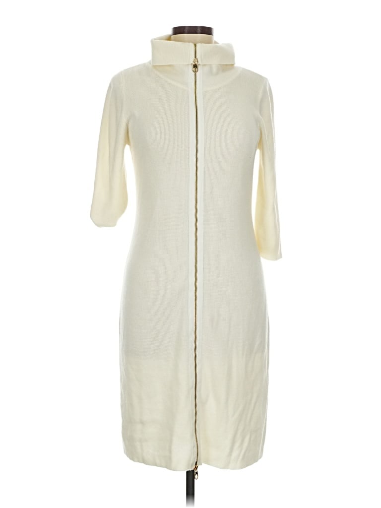 Pre-owned Calvin Klein Cardigan Sweater In White