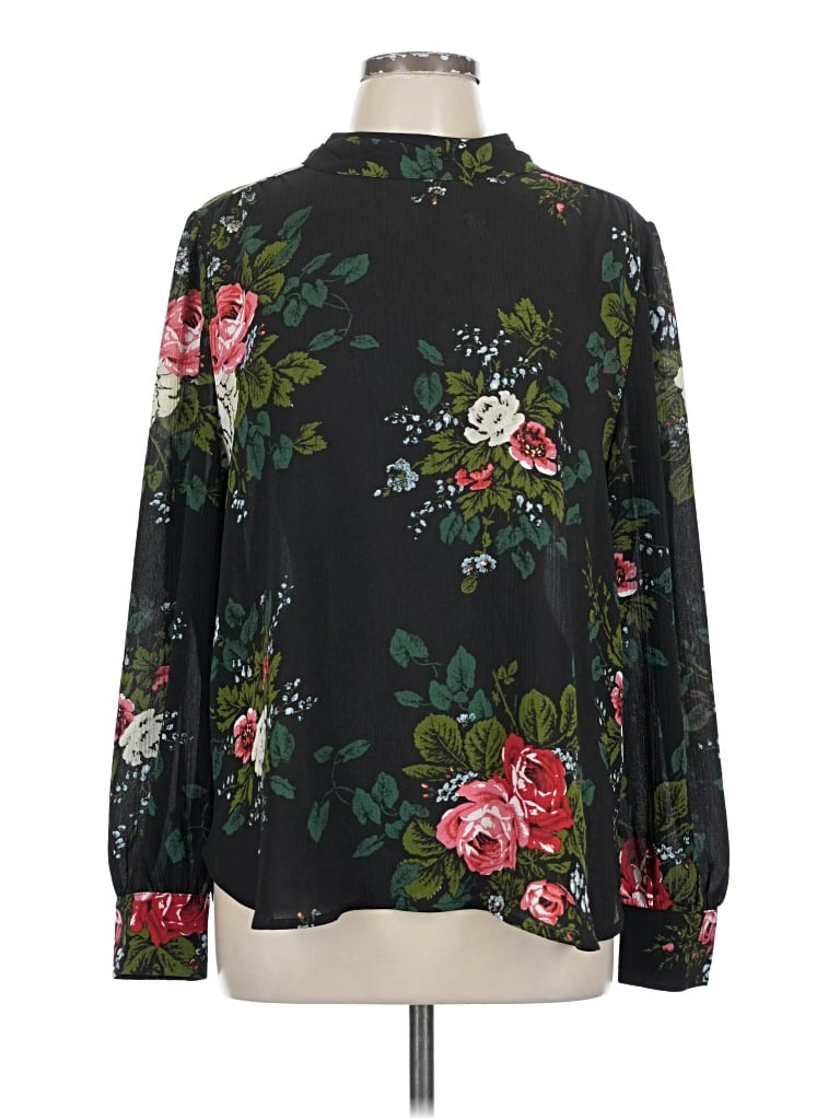 ANN TAYLOR LOFT Pre-owned Long Sleeve Blouse In Black