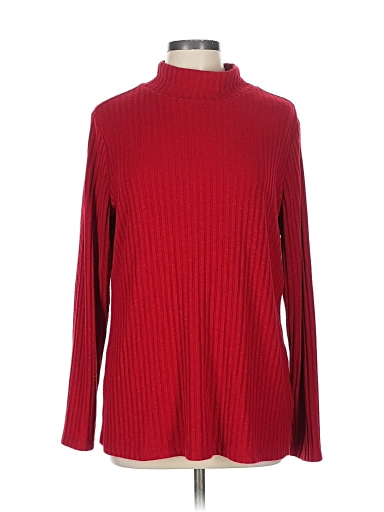 Pre-owned Susan Graver Turtleneck Sweater In Red