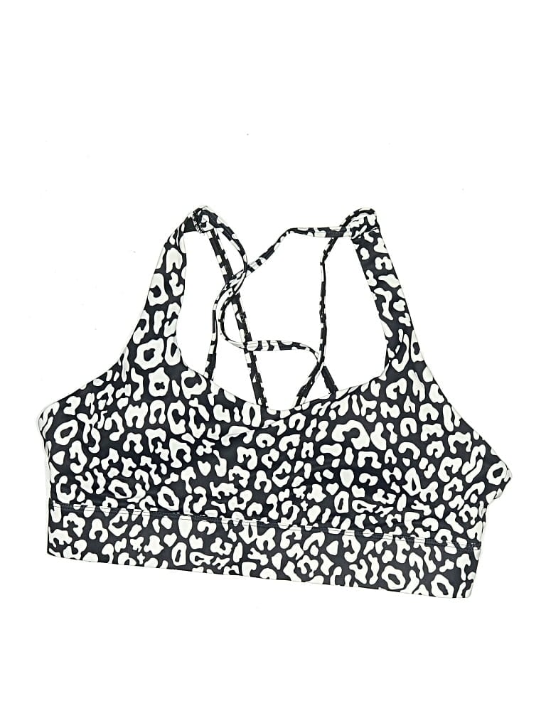 ZYIA ACTIVE Pre-owned Swimsuit Top Black Animal Print Pattern Swimwear