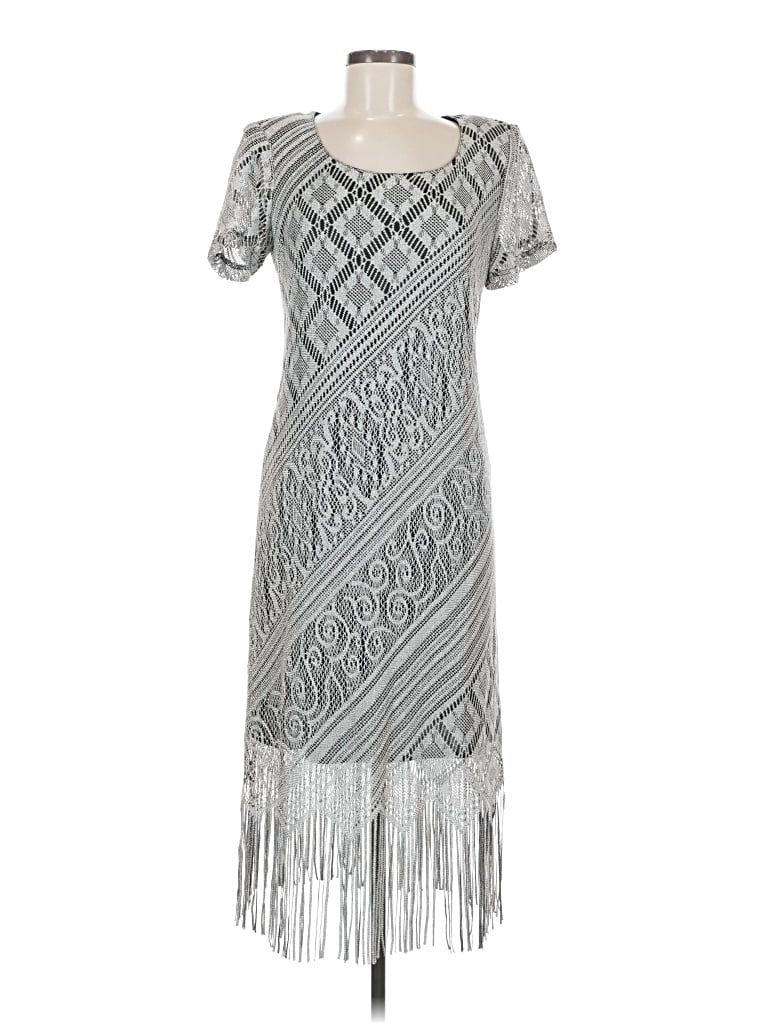 Pre-owned Helene Blake Casual Dress In Silver