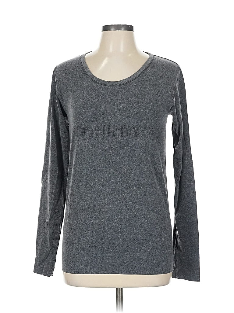 ZYIA ACTIVE Pre-owned Long Sleeve T-shirt In Gray