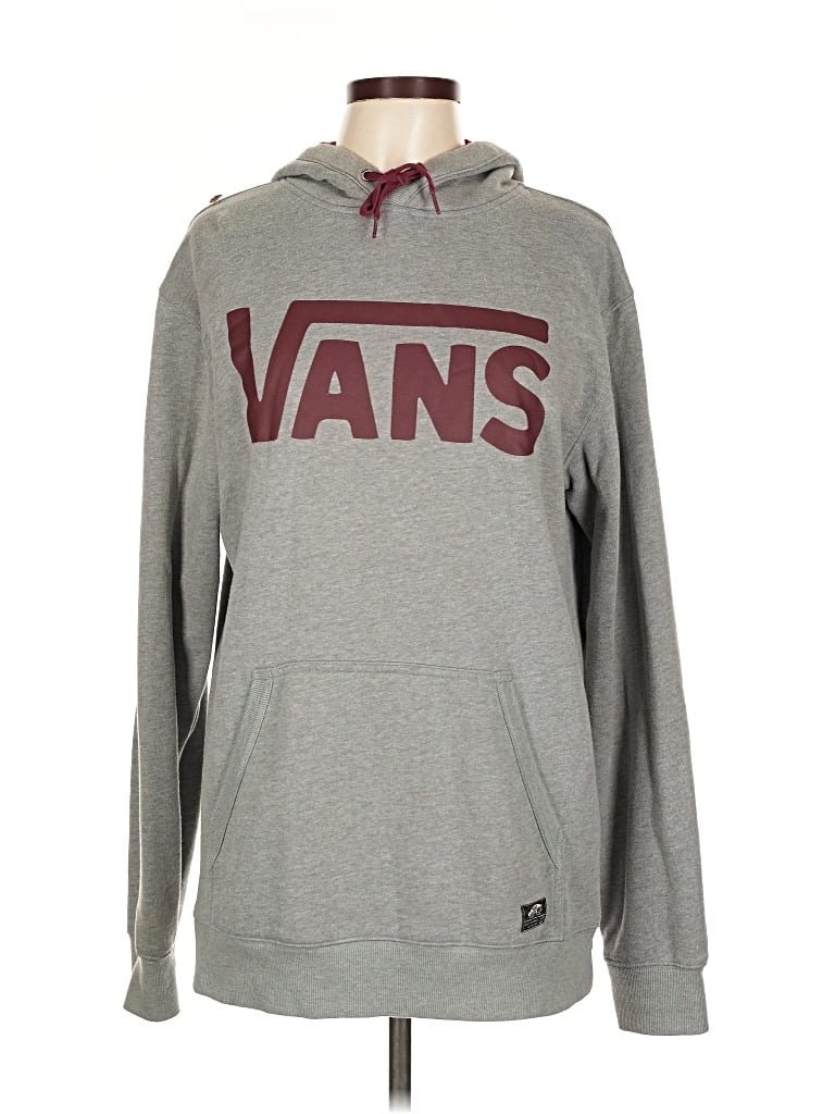 Pre-owned Vans Pullover Hoodie In Gray