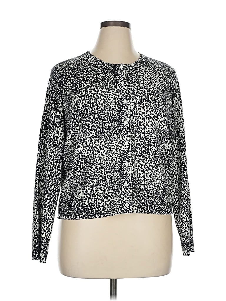 Pre-owned Croft & Barrow Cardigan Sweater In Silver