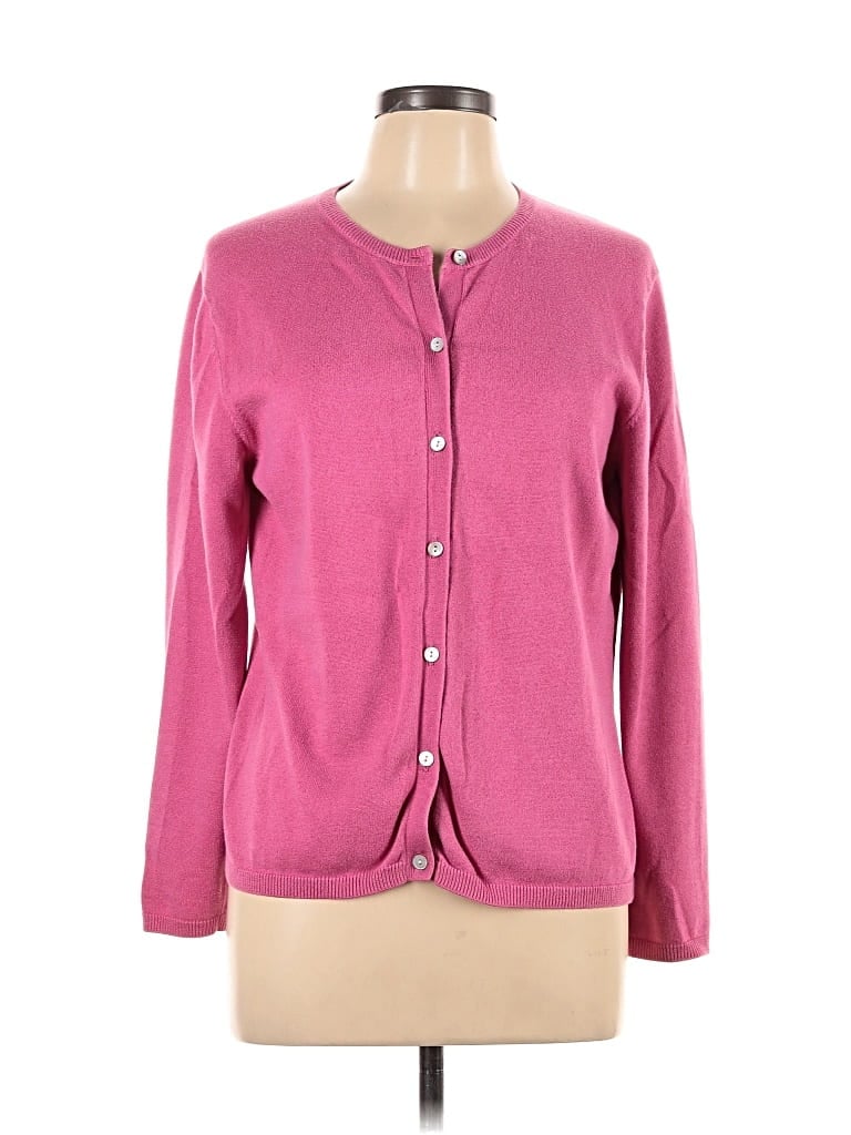 Pre-owned Lands' End Cardigan Sweater In Pink