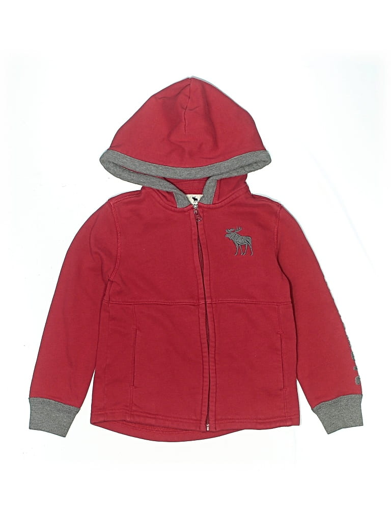 Pre-owned Abercrombie Kids' Zip Up Hoodie In Red