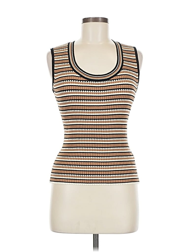 Pre-owned Industry Tank Top Brown Strapless Neckline Tops