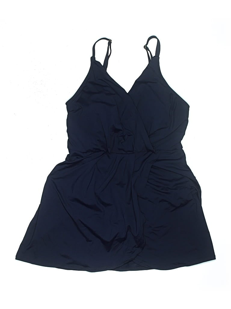 Pre-owned Lands' End One Piece Swimsuit In Blue