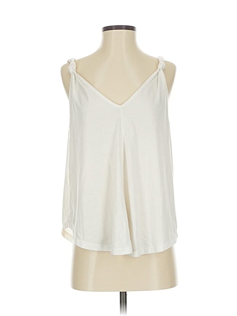 Pre-owned By Anthropologie Tank Top Ivory Halter Neckline Tops In White