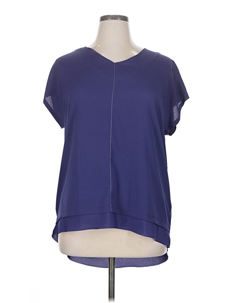 Pre-owned Chico's Short Sleeve Blouse In Purple