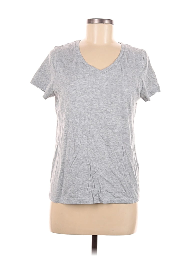Pre-owned Time And Tru Short Sleeve T-shirt In Gray