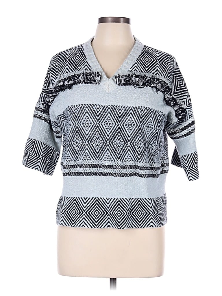 Pre-owned Max & Co 3/4 Sleeve Top White Collared Neckline Tops