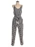 First Monday 100% Rayon Checkered-gingham Black Jumpsuit Size S - photo 1
