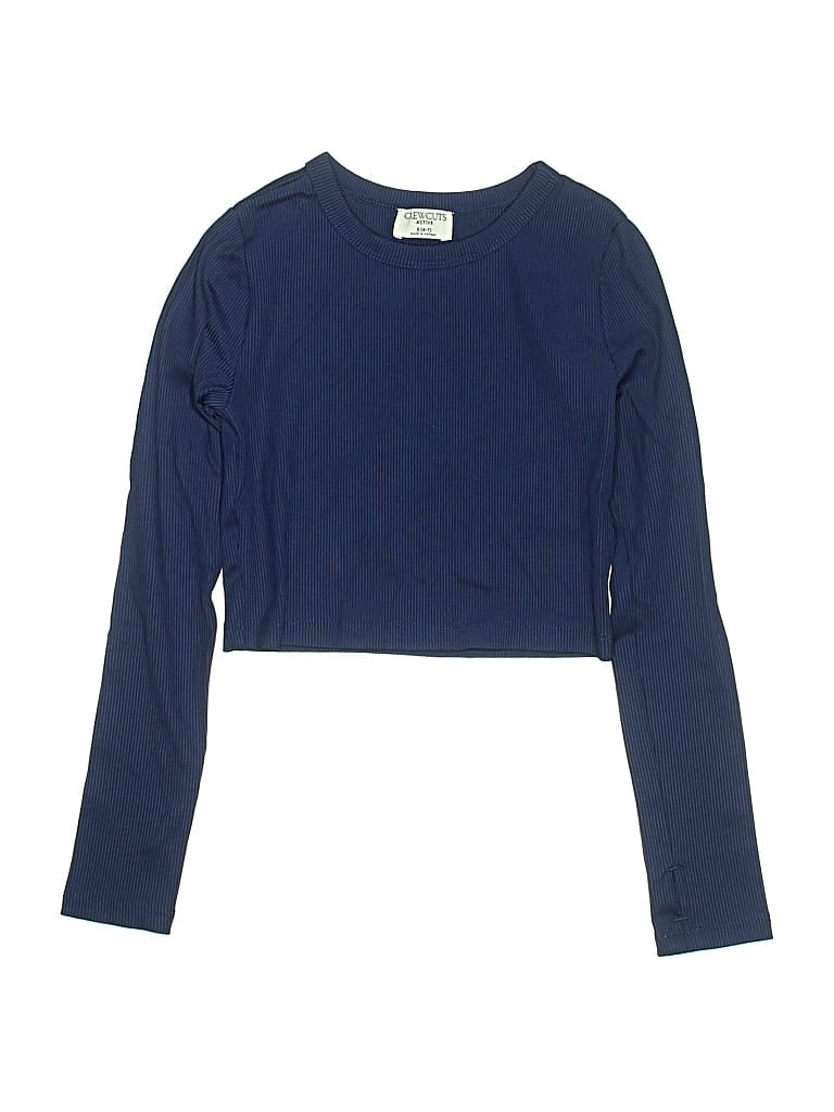 Pre-owned Crewcuts Kids' Long Sleeve T-shirt In Blue