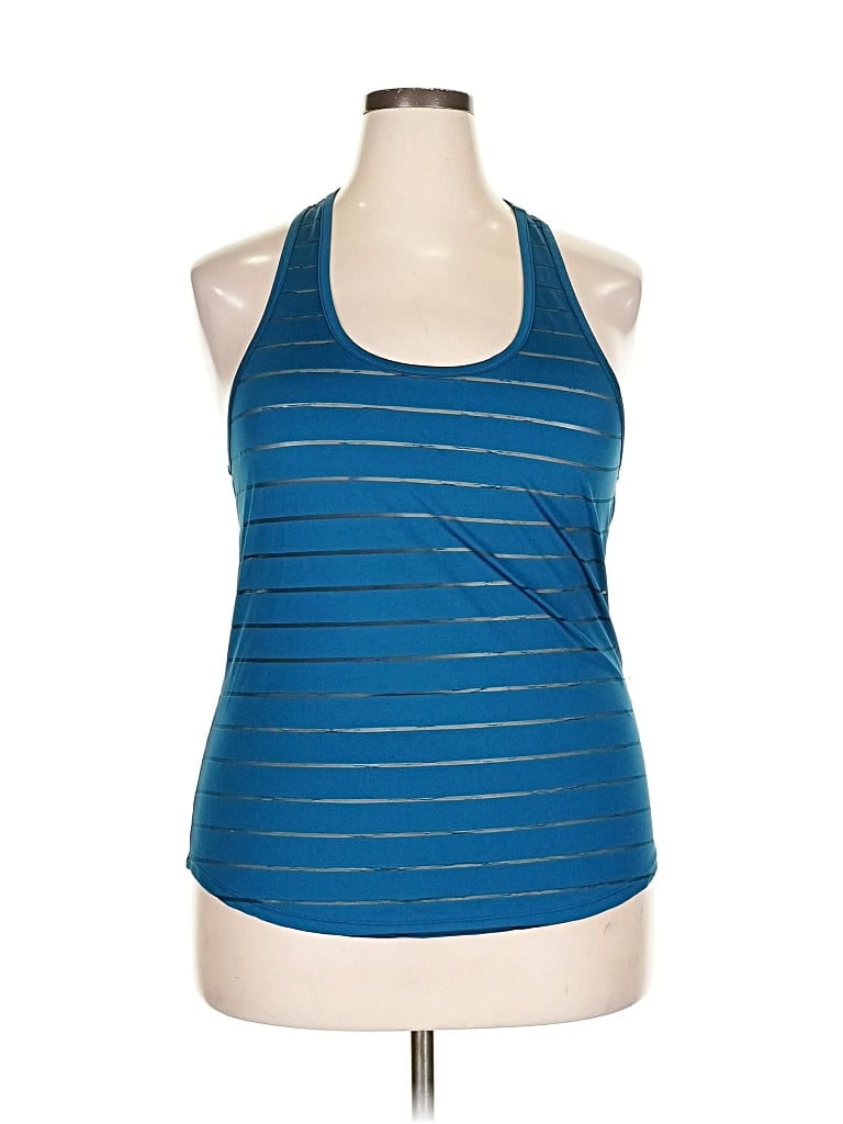 Pre-owned Zyia Active Tank Top Blue Halter Neckline Tops