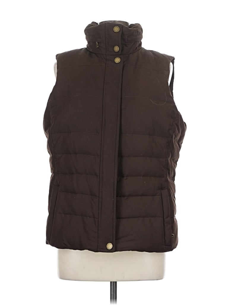 Pre-owned Lands' End Vest In Brown