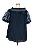 Zara Basic 100% Cotton Blue Short Sleeve Blouse Size M - photo 1
