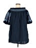 Zara Basic 100% Cotton Blue Short Sleeve Blouse Size M - photo 2