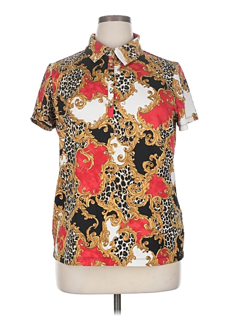 ZENERGY BY CHICO'S Pre-owned Short Sleeve Blouse In Gold