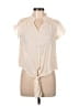 E&M Collection Ivory Short Sleeve Blouse Size L - photo 1