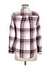 Miami Plaid Burgundy Long Sleeve Button-Down Shirt Size M - photo 2
