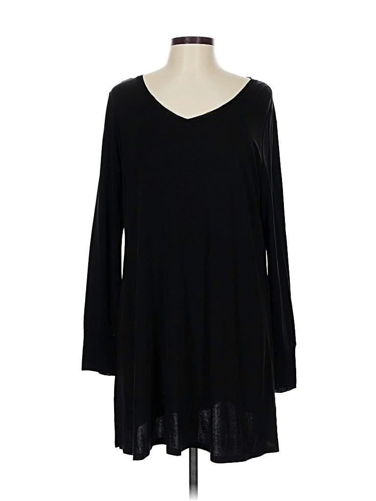 Pre-owned Eileen Fisher 3/4 Sleeve Top Black V Neck Tops