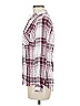 Miami Plaid Burgundy Long Sleeve Button-Down Shirt Size M - photo 5
