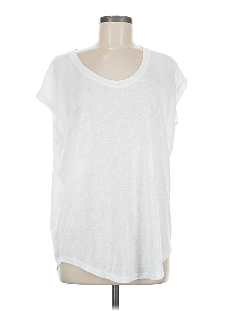 Pre-owned Athleta Short Sleeve Top White Scoop Neck Tops