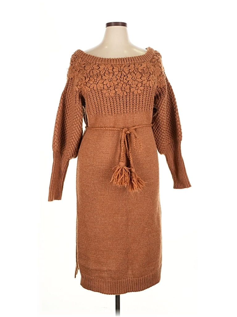 Pre-owned Avantlook Casual Dress In Brown
