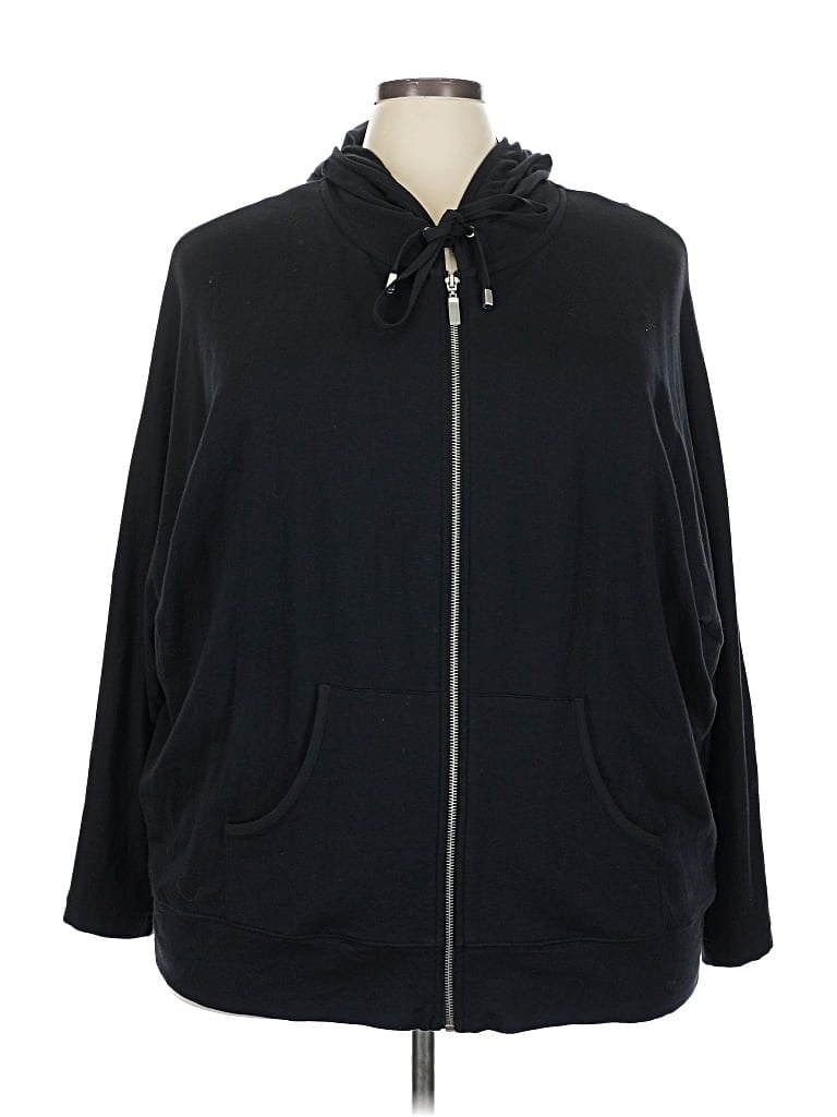 Pre-owned Lane Bryant Zip Up Hoodie In Black