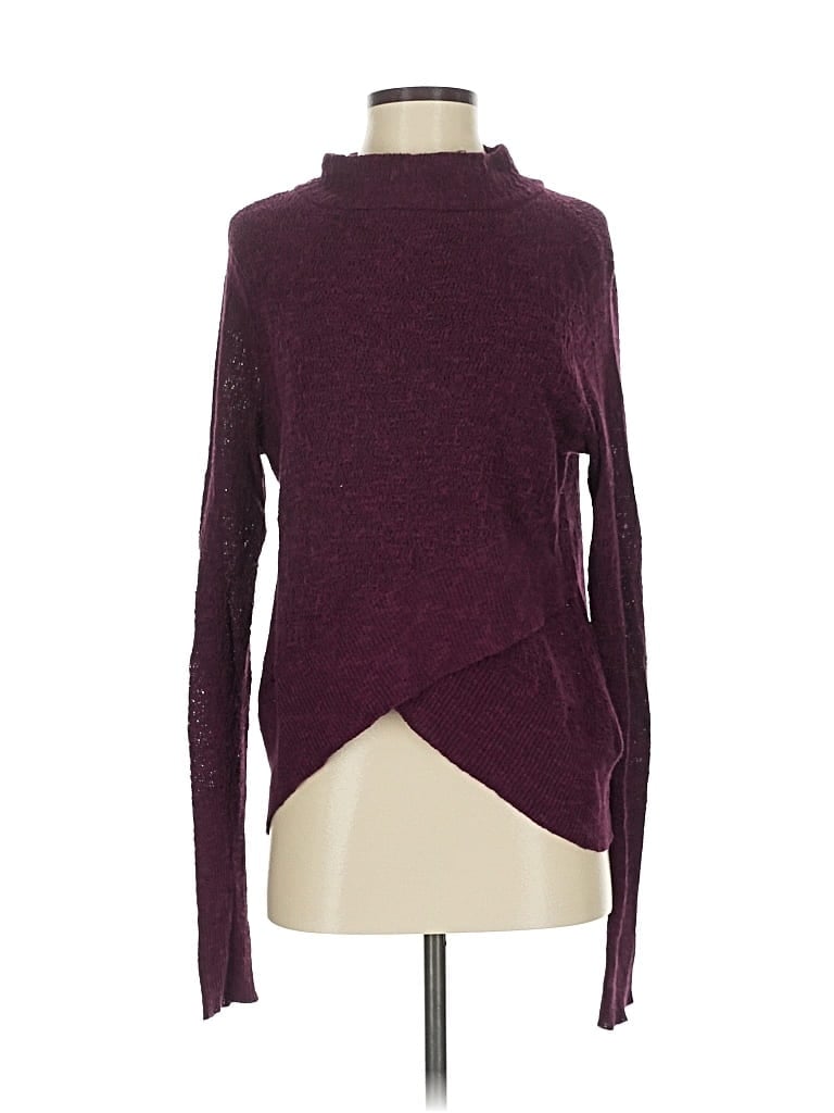 Pre-owned Free People Turtleneck Sweater In Burgundy