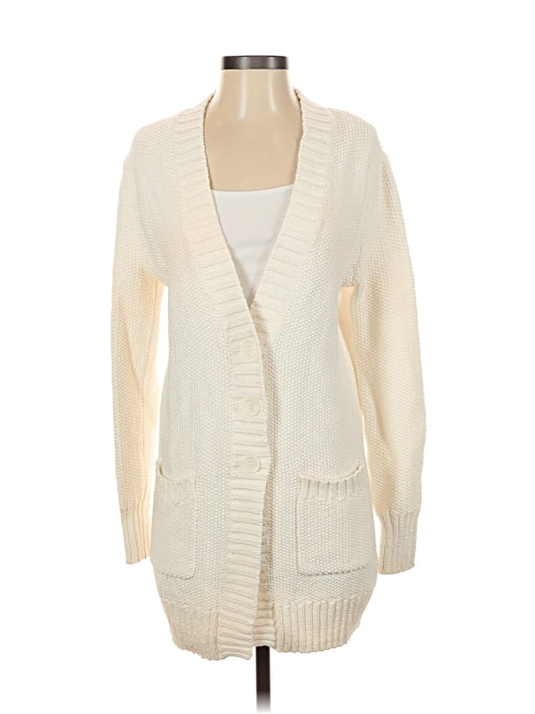 Pre-owned Nordstrom Signature Cardigan Sweater In White