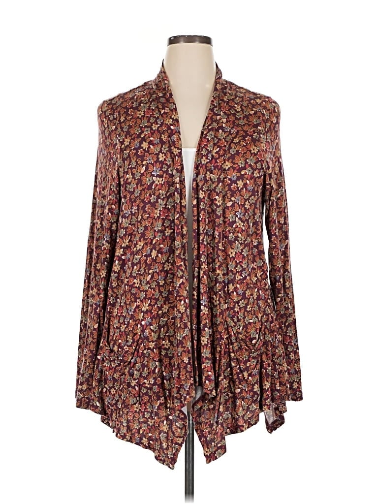 Pre-owned Logo By Lori Goldstein Long Sleeve Blouse In Burgundy