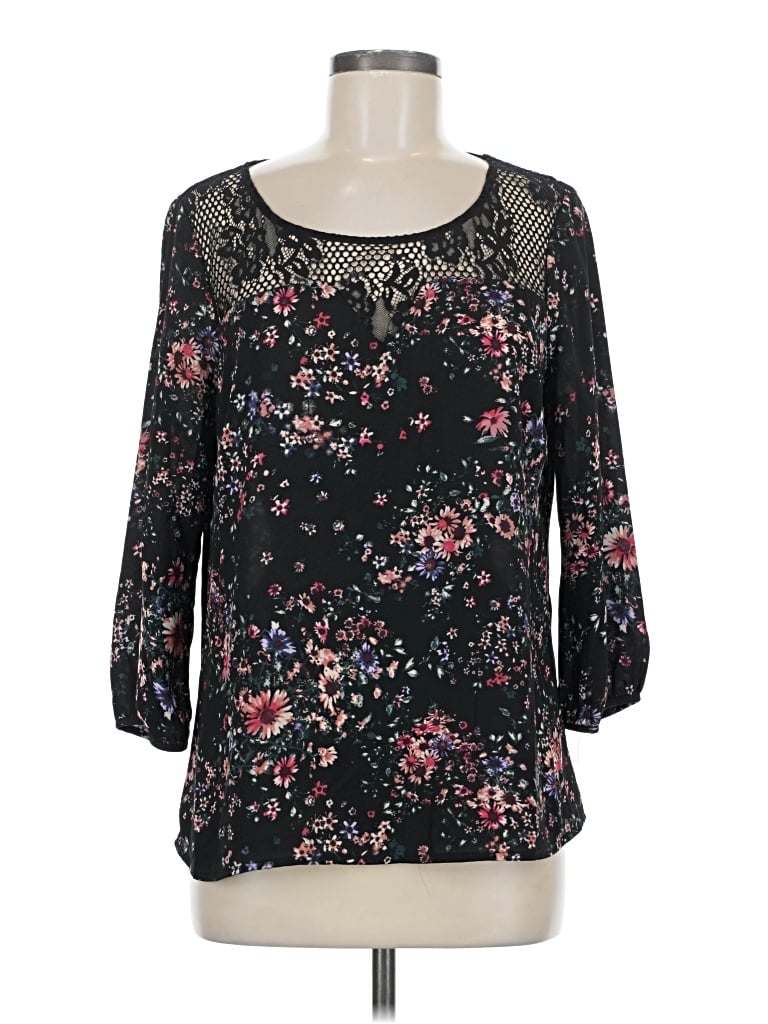 Pre-owned Skies Are Blue 3/4 Sleeve Blouse In Black