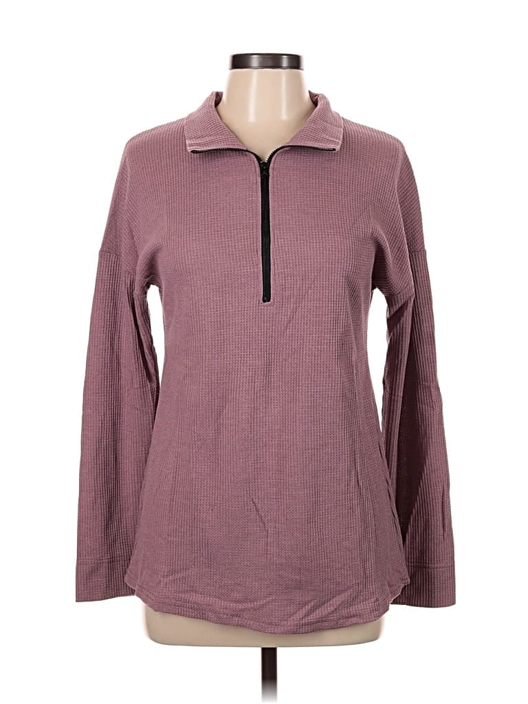 Pre-owned Unbranded Long Sleeve Polo Shirt In Burgundy