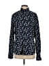 Express Print Blue Long Sleeve Blouse Size S - photo 1